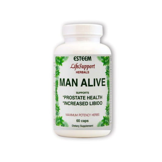 Distinct Supplements Man Alive supplement for men’s prostate health, vitality, and natural libido support.